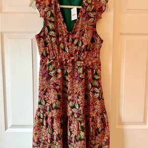 J.Crew NWT Floral Sleeveless Ruffle Dress - Multicolor
